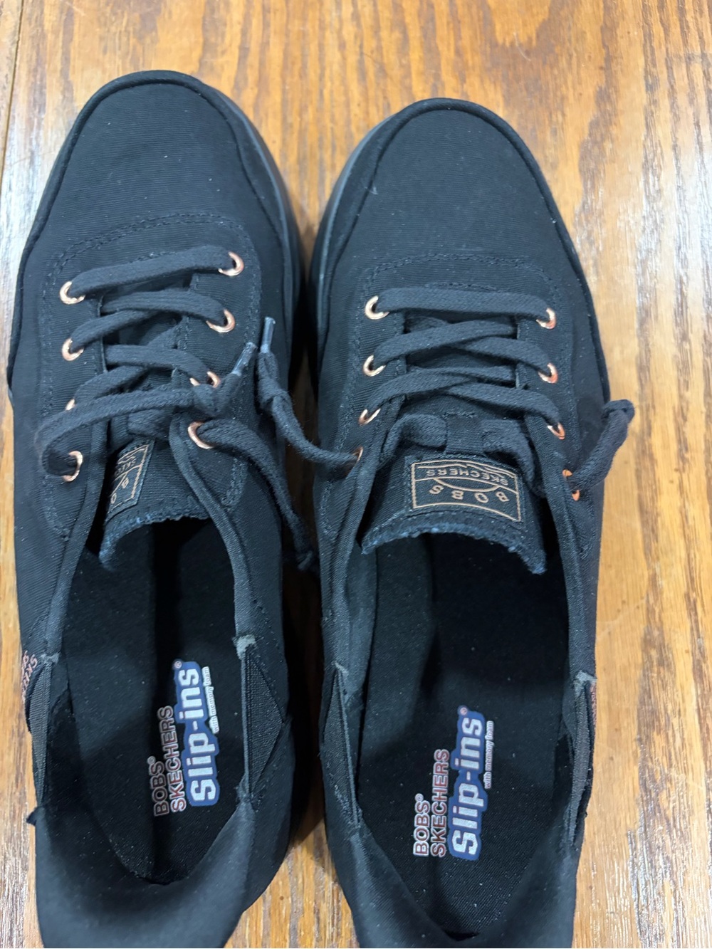 Skechers BOBS Black Slip-Ins Casual Lace-Up Shoes - woman